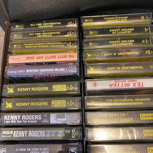 1 Box Of Vintage Cassette Tapes 30 Pieces Lot 29 Open 1 Unopened Oldies Songs